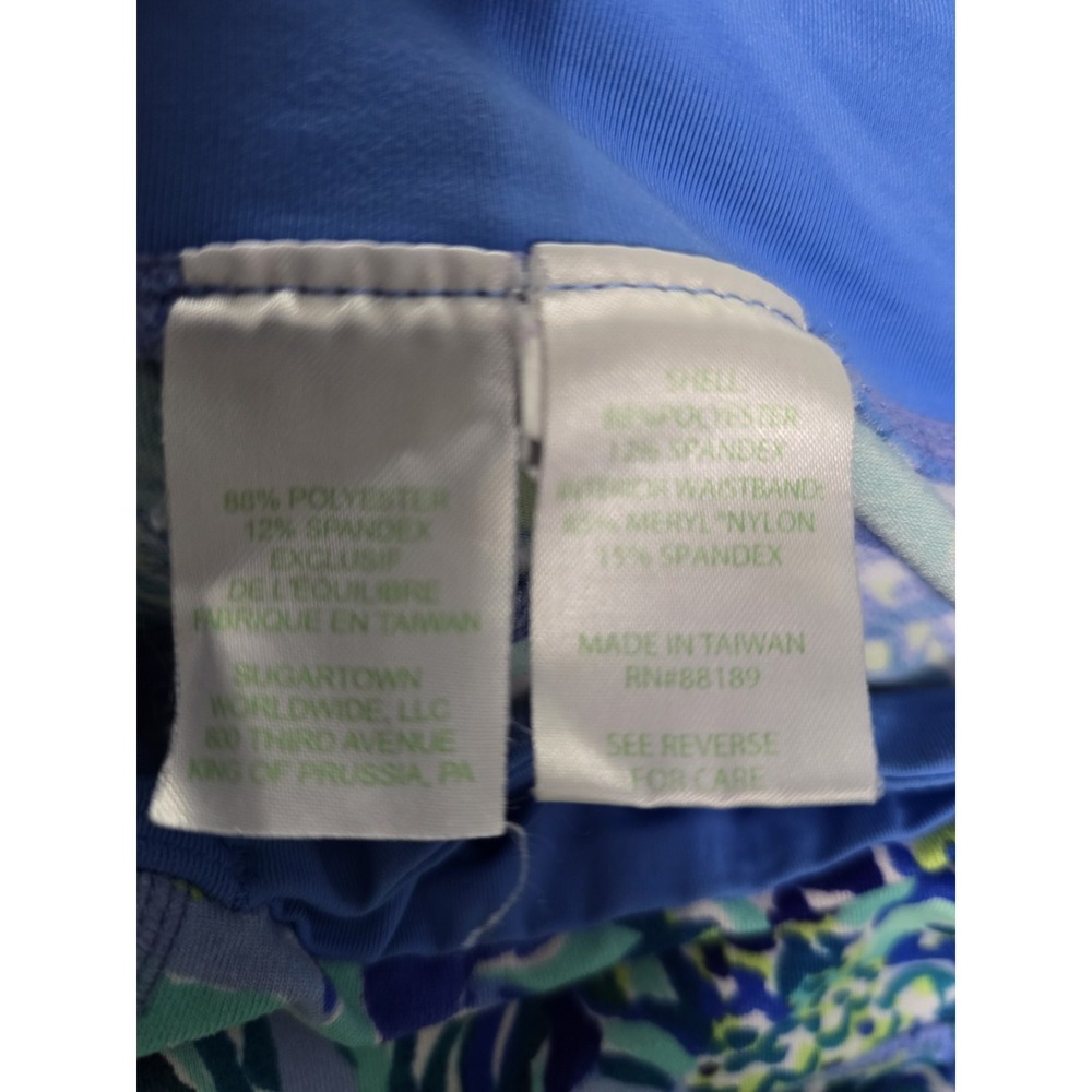 Lilly Pulitzer Luxletic Weekender Crop Leggings Bennet Blue Sneak a Beek Size L - Picture 5 of 6